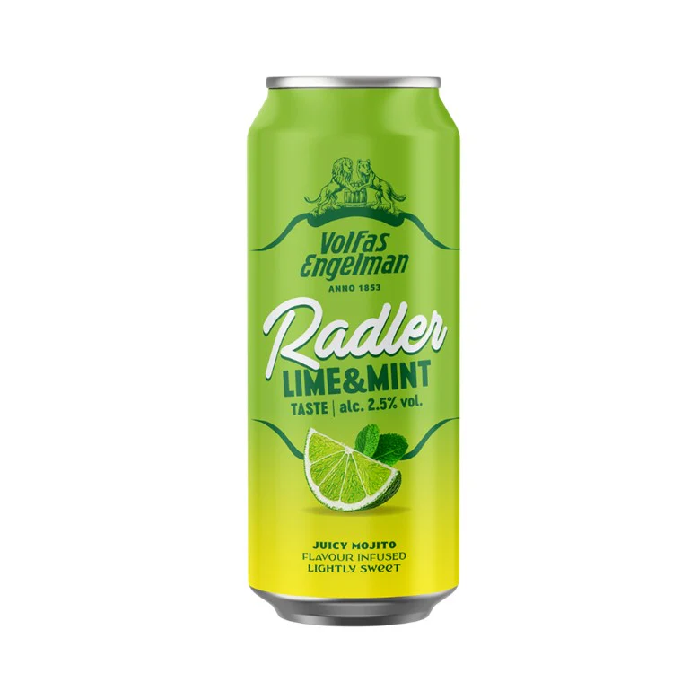 Volfas Engelman Lime & Mint Radler 2.5% abv 24 x 500ml cans